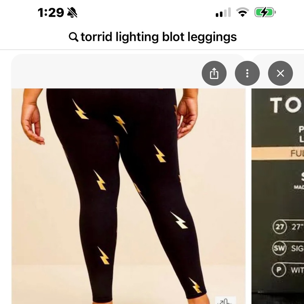 Torrid Black Lightning Bolt Leggings